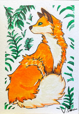 Fox 3 - Mini Postcard