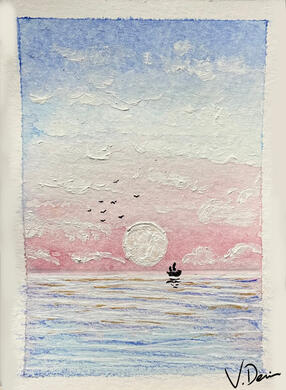 Cotton Candy Sky - Mini Postcard