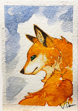 Fox 1 - Mini Postcard