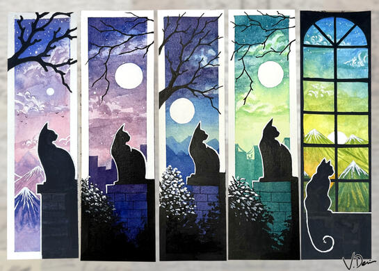 Cat with a View - Bookmarks