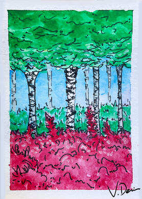 Birch Forest - Mini Postcard